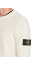 Logo Patch Lambswool Crewneck Knit Top Natural - STONE ISLAND - BALAAN 5