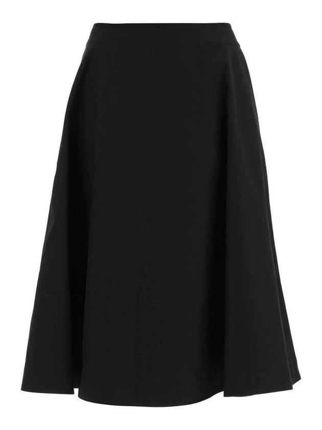 SN BLACK Cotton flared midi skirt with 792261 V2BL0 1000 - BOTTEGA VENETA - BALAAN 1