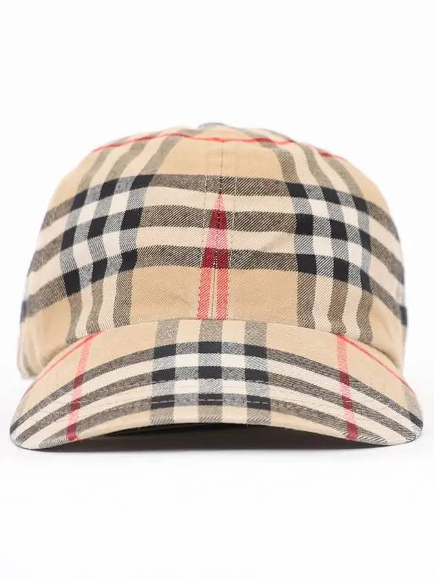 Check Cotton Ball Cap Beige - BURBERRY - BALAAN 4