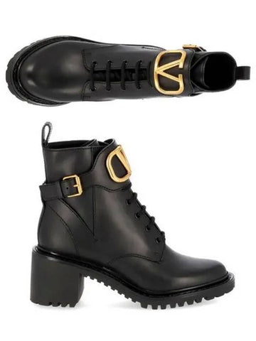 V logo buckle women s boots W2S0AH7 BEK 0NO 1140648 - VALENTINO - BALAAN 1