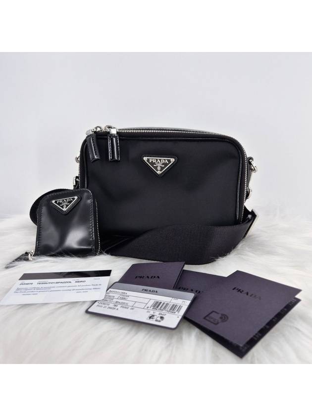 Nylon Brushed Brick Crossbody Bag Black - PRADA - BALAAN 2