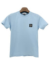 Kids 30/1 Cotton Jersey Short Sleeve T-Shirt Blue - STONE ISLAND - BALAAN 2