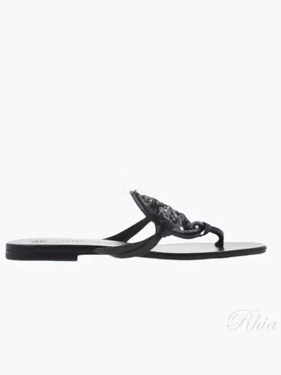 Jeweled Miller Flip Flop Sandals Black - TORY BURCH - BALAAN 2