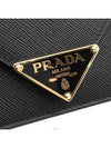 Black Saffiano Leather Gold Triangle Logo Card Wallet Cross Bag Built in Chip - PRADA - BALAAN 7