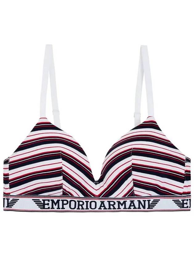 UNDERWEAR Women's Logo Band Pattern Triangle Bra White - EMPORIO ARMANI - BALAAN 1