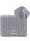 Matelasse Leather Half Wallet Pearl Grey - MIU MIU - BALAAN 3