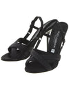 Women's Satin Sandals Heel Black - DOLCE&GABBANA - BALAAN.