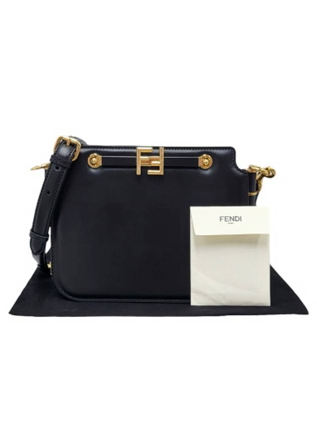 8BT349 Black leather gold logo decorated touch shoulder bag - FENDI - BALAAN 9