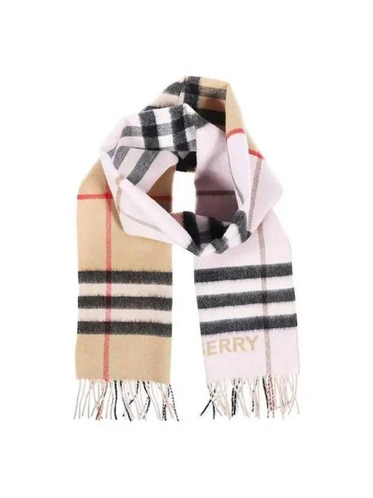 Contrast Check Cashmere Muffler - BURBERRY - BALAAN 2