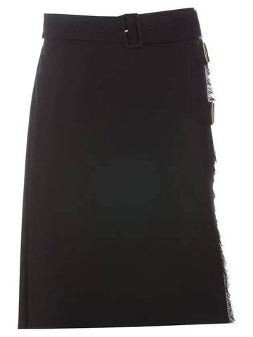 Women's Buckle A-Line Skirt Black - BURBERRY - BALAAN 1