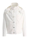 Heart Logo Nylon Hooded Jacket White - AMI - BALAAN 1