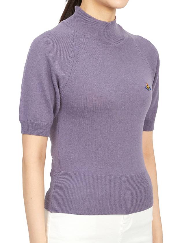 Women's High Neck Short Sleeve Knit Top Purple - VIVIENNE WESTWOOD - BALAAN 4