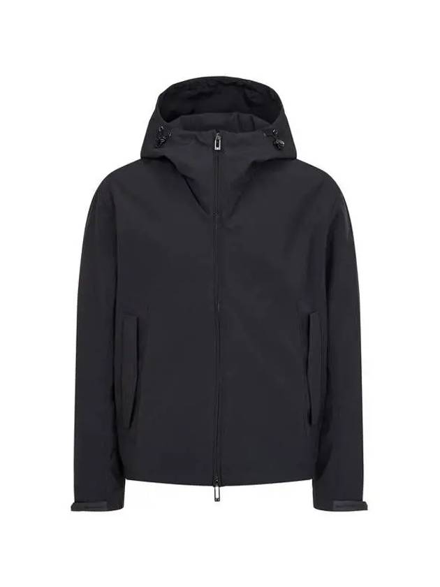 Men s Two way Zipper High Neck Hooded Jacket Black - EMPORIO ARMANI - BALAAN 1