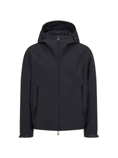 Men s Two way Zipper High Neck Hooded Jacket Black - EMPORIO ARMANI - BALAAN 1