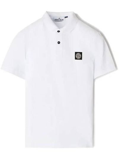 Organic Cotton Elastane Pique Polo White - STONE ISLAND - BALAAN 2