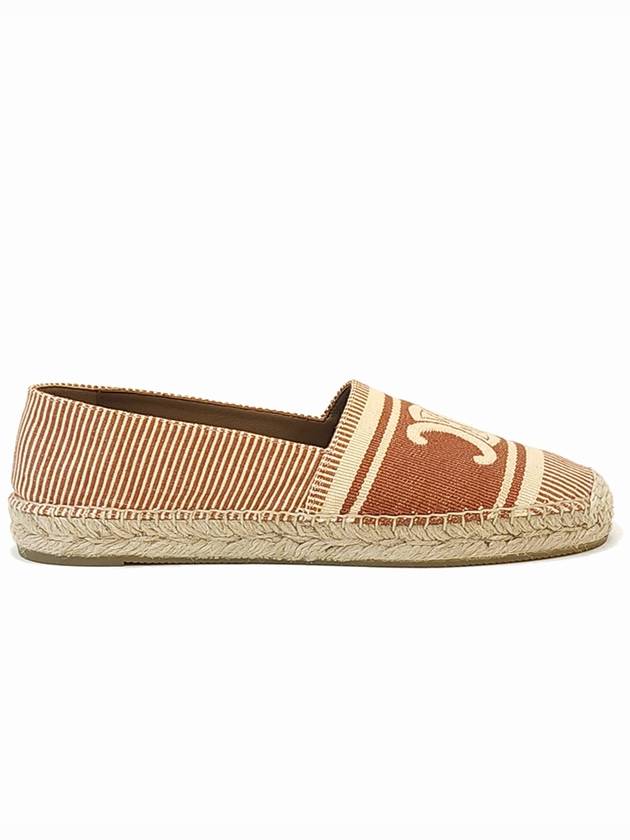 Women s Les Espadrilles Flat Shoes Jacquard Canvas Rust Beige 3583223 57C 18RS - CELINE - BALAAN 2