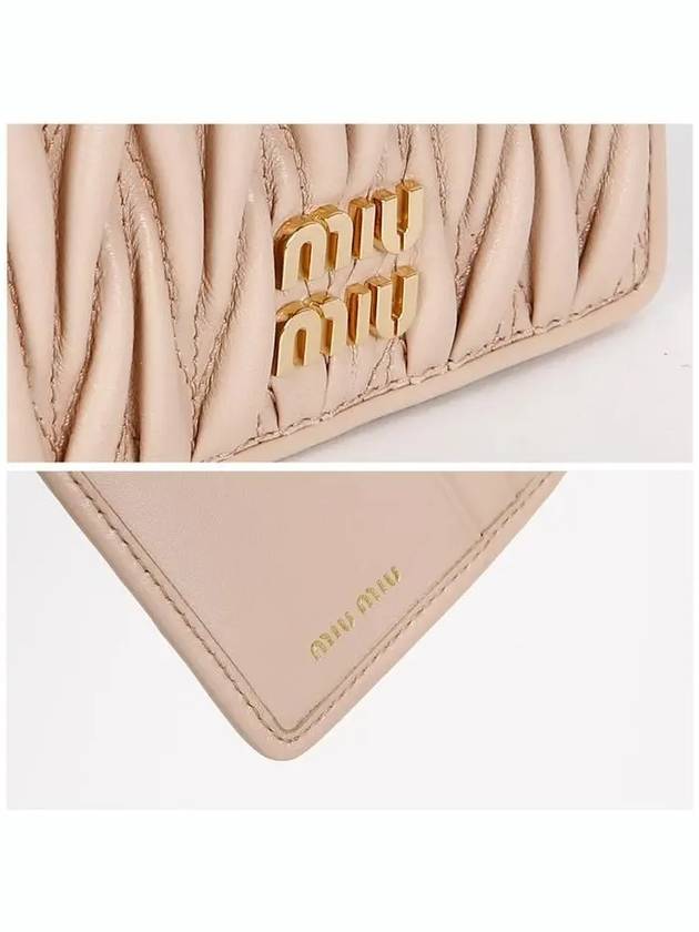 Matelasse Nappa Leather Card Wallet Pink - MIU MIU - BALAAN 6