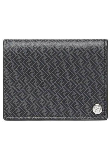 Micro Leather Card Wallet Black - FENDI - BALAAN 1