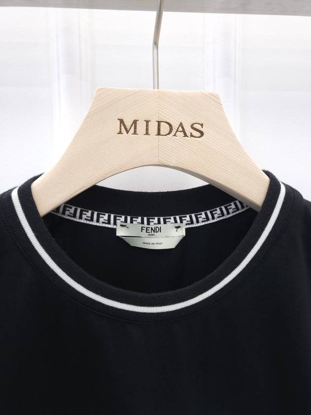 FS7254 Logo Short Sleeve T Shirt M Black - FENDI - BALAAN 4