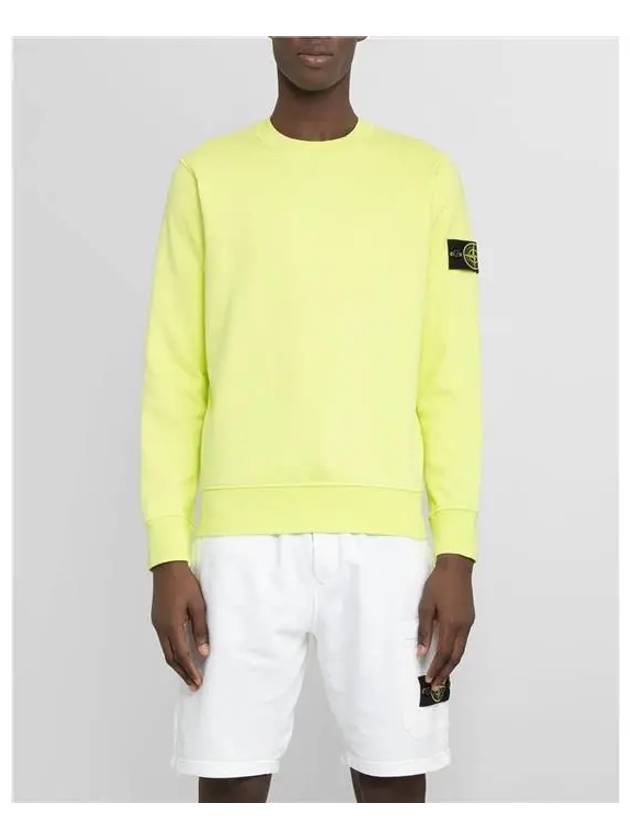 Wappen Patch Crew Neck Sweatshirt Neon Yellow - STONE ISLAND - BALAAN 3