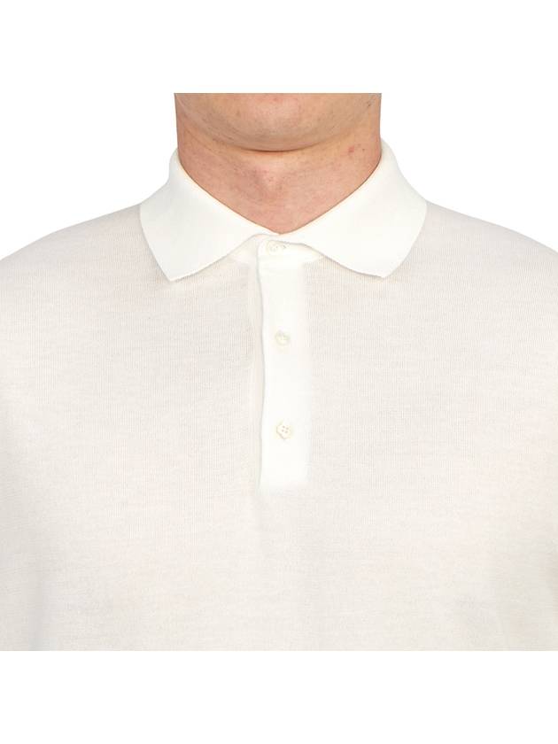 Men's Cotton Short Sleeve Polo Shirt White - RVR LARDINI - BALAAN 7