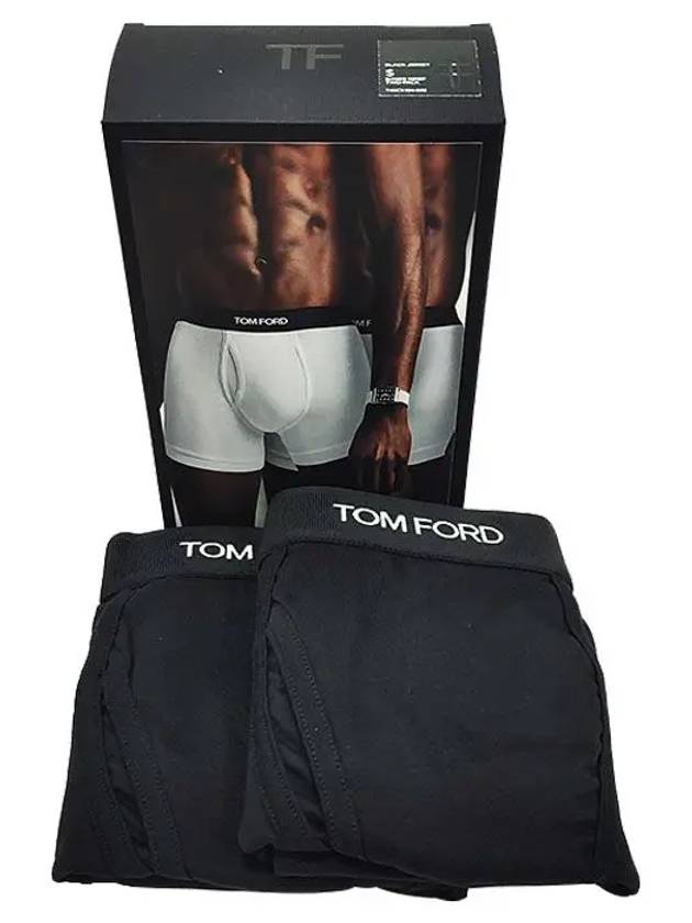 Men's Cotton Boxer Briefs Black 2 Pack - TOM FORD - BALAAN 5