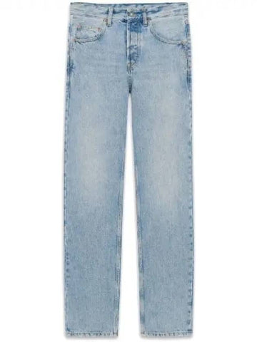 Logo patch straight denim pants 271803 - SAINT LAURENT - BALAAN 1