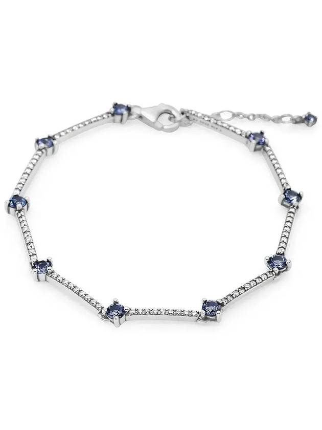 Blue Sparkling Pave Bar Bracelet Silver - PANDORA - BALAAN 4