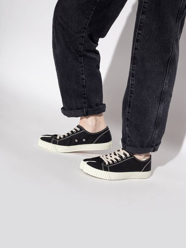 Tabi Cotton Low Top Sneakers Black - MAISON MARGIELA - BALAAN 3