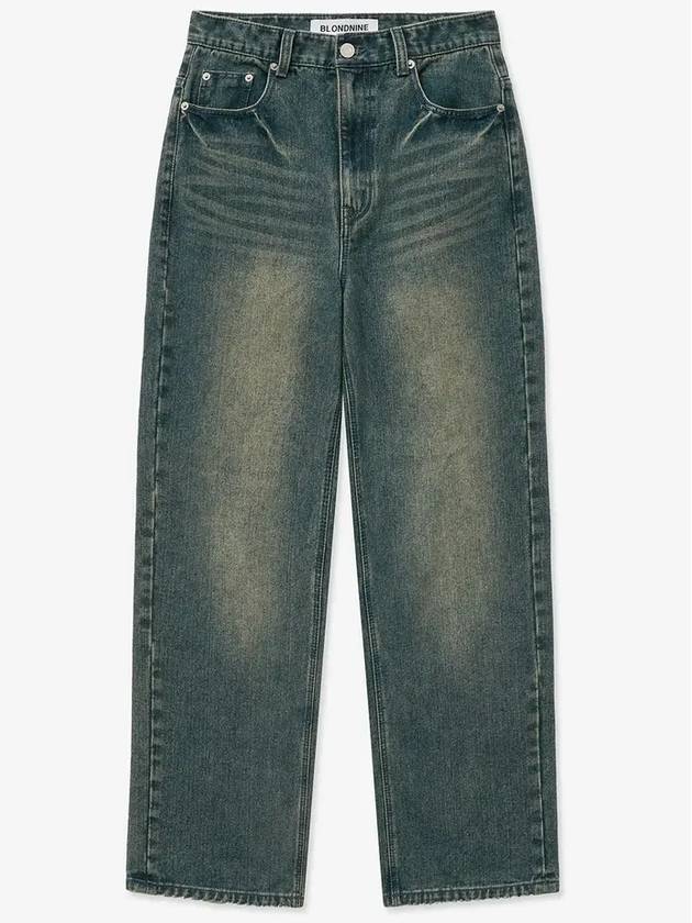 Easy washed wide denim pants vintage blue - BLONDNINE - BALAAN 4