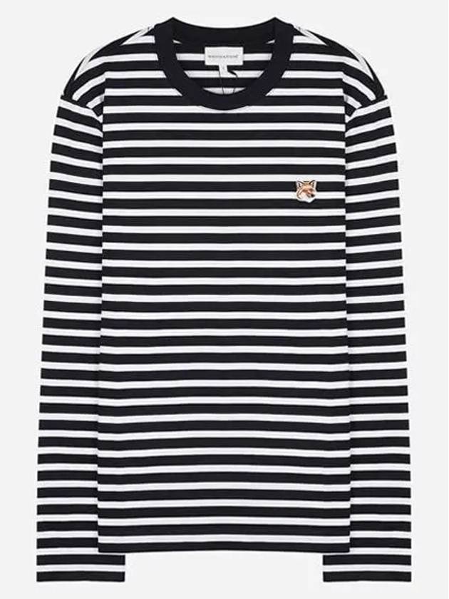 Fox Head Patch Regular Marin Long Sleeve T Shirt Navy Stripes - MAISON KITSUNE - BALAAN 2