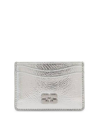 Bou Metallic Card Wallet Silver - GANNI - BALAAN 1