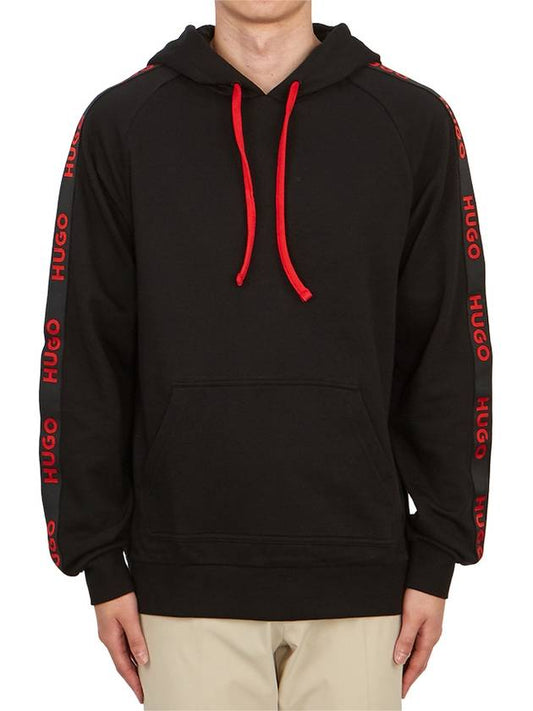 Logo Tape Hoodie Black - HUGO BOSS - BALAAN 2