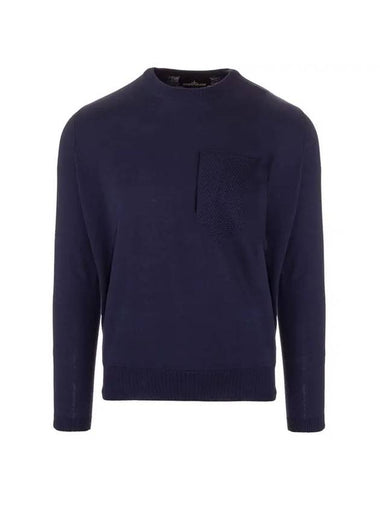 Shadow Project Pocket Crew Neck Knit Top Navy - STONE ISLAND - BALAAN 1