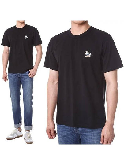 Dressed Fox Patch Classic Short Sleeve T-Shirt Black - MAISON KITSUNE - BALAAN 2