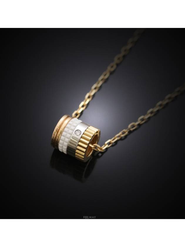 Daejeon Used Luxury Goods JPN00550 Quattro White Mini Ring 18K Gold Diamond Necklace - BOUCHERON - BALAAN 3