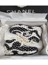 All Over CC Logo Print Suede Low Top Sneakers Black White - CHANEL - BALAAN.