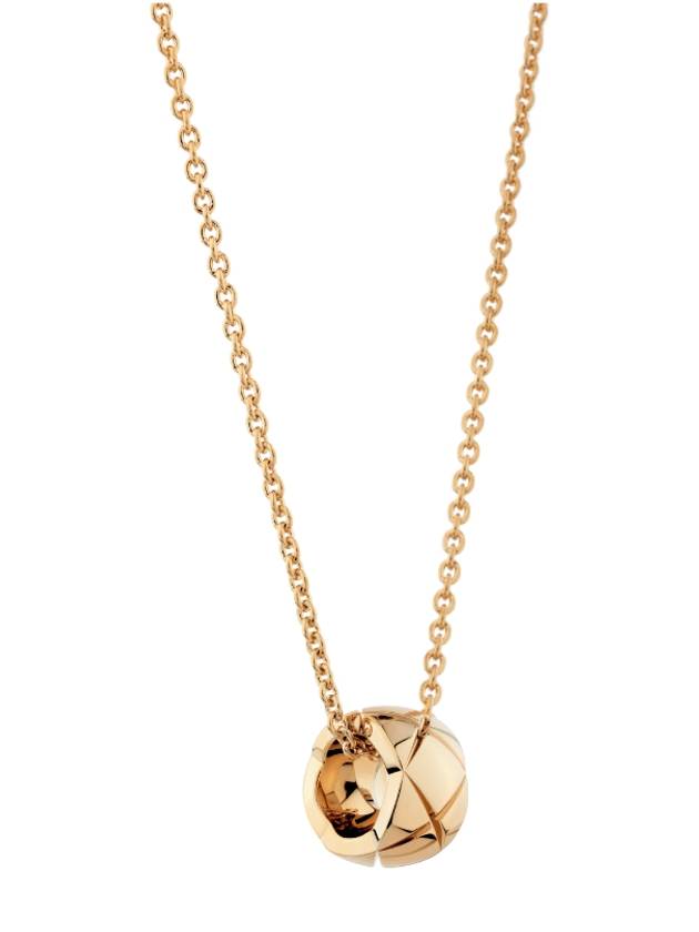 Coco Crush Quilted Motif 18K Necklace Gold - CHANEL - BALAAN 5