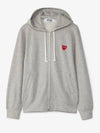 Men's Red Heart Waffen Zip Up Hoodie Grey P1 T168 1 - COMME DES GARCONS - BALAAN 2