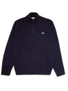 Logo Patch Half Zip Knit Top Navy - LACOSTE - BALAAN 1