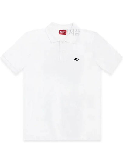 Slim Fit Organic Cotton Polo Shirt White - DIESEL - BALAAN 2