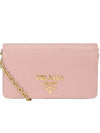 Saffiano Luxe Chain Mini Shoulder Bag Pink - PRADA - BALAAN 1