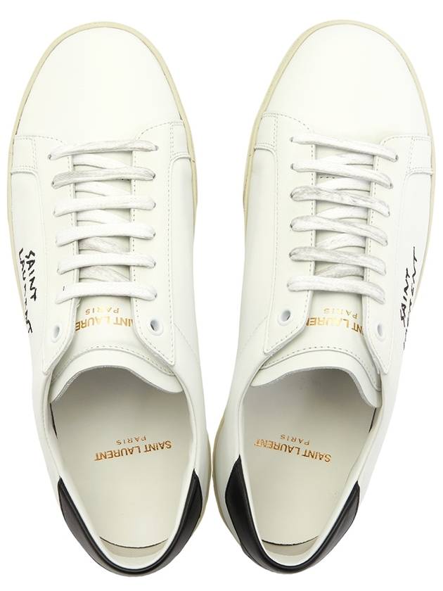 Court Classic SL 06 Leather Low Top Sneakers White - SAINT LAURENT - BALAAN 3