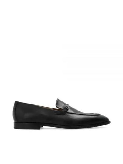 Moccasin Gancini Ornament Leather Loafers Black - SALVATORE FERRAGAMO - BALAAN 2