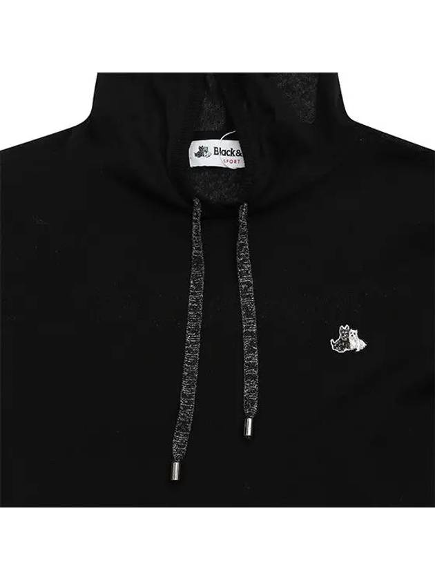 Cool lining knit hooded pullover 2434LCKCBLACK - BLACK&WHITE - BALAAN 4