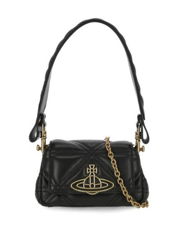 ORB Logo Chain Shoulder Bag Black - VIVIENNE WESTWOOD - BALAAN 1