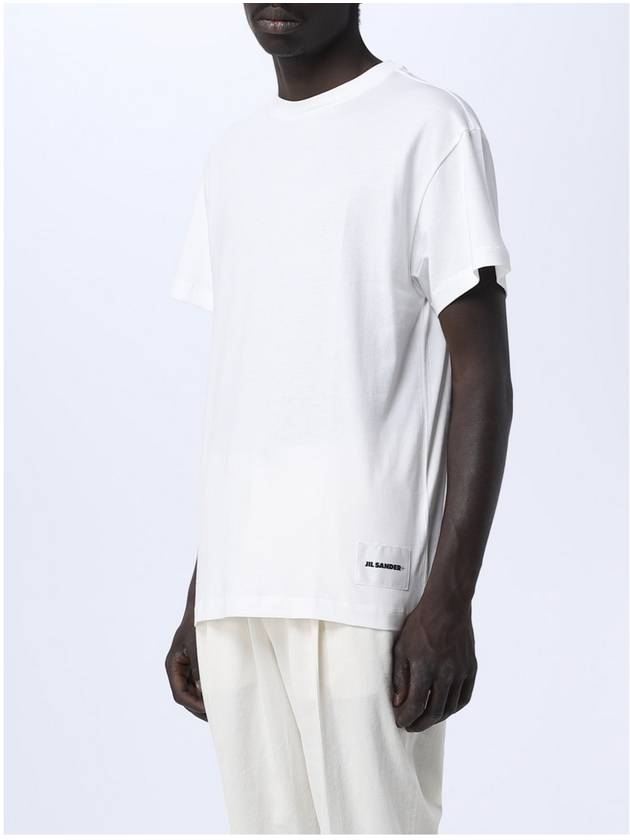 Logo Patch Cotton Short Sleeve T-Shirt 3 Pack White - JIL SANDER - BALAAN 6