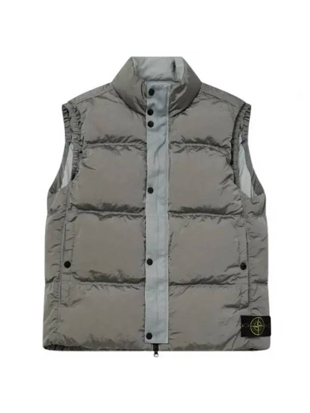 High Neck Padded Vest Grey - STONE ISLAND - BALAAN 1