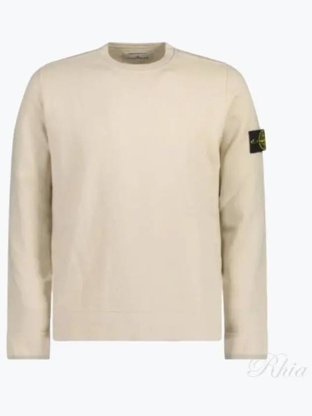 Logo Patch Crew Neck Knit Top Beige - STONE ISLAND - BALAAN 2