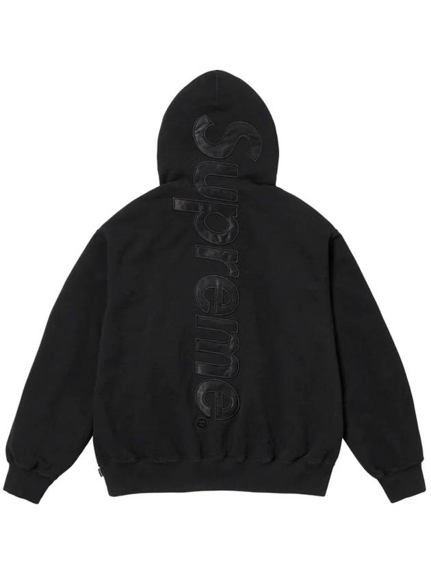 Satin Applique Hoodie Black - SUPREME - BALAAN 1